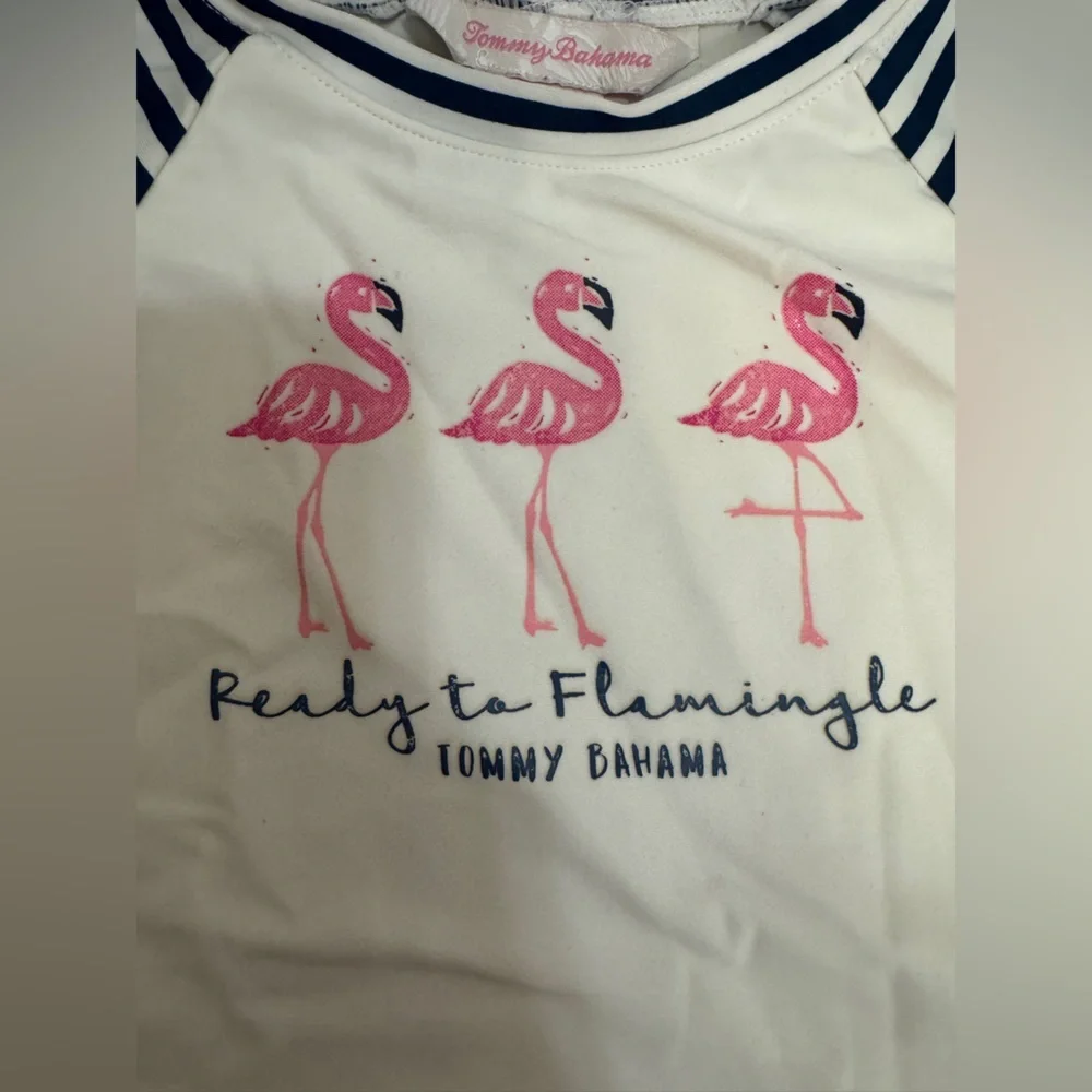 Tommy Bahama Kids Flamingo Swim Set - Pink and White